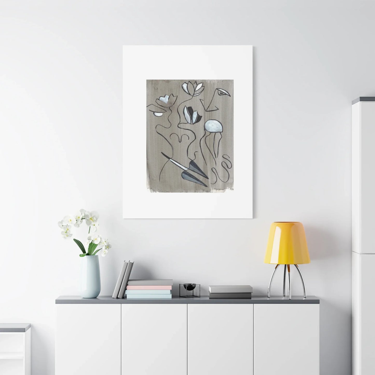 Abstract Femme Lotus Canvas Print — Modern Coastal Wall Art - Laure Leprince - Artiste Peintre