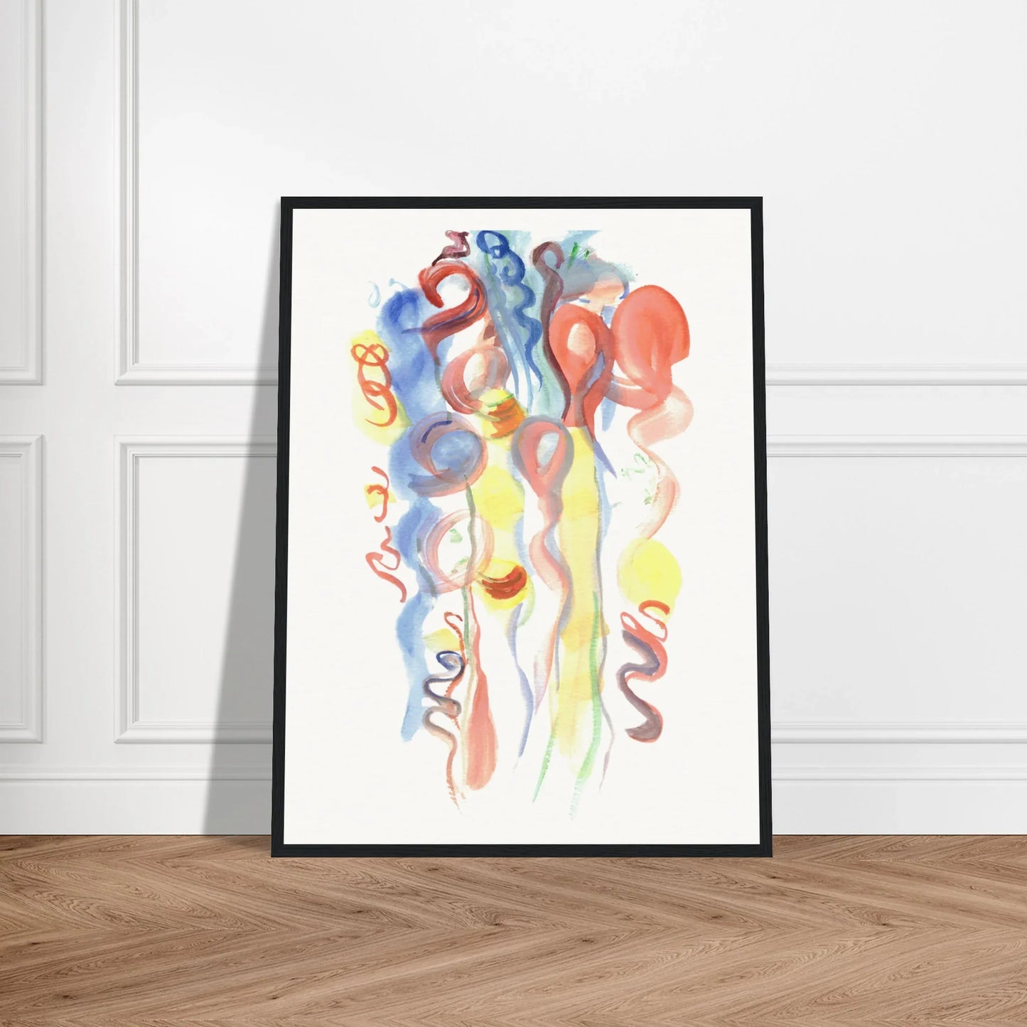 Affiche Encadrée Museum-Quality Matte Paper Aluminium Framed Serpentins - Laure Leprince - Artiste Peintre