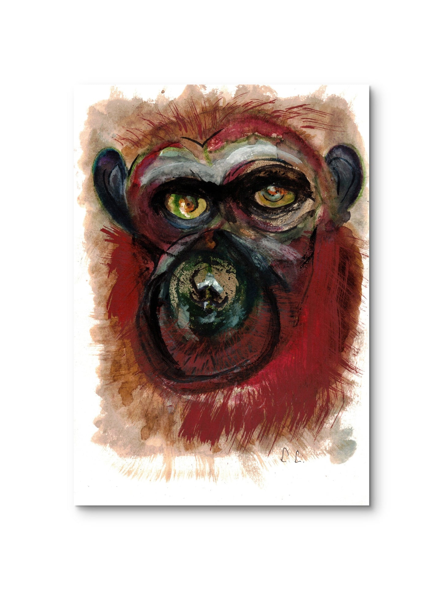 🩸 Masque tribal – Aquarelle symbolique par Laure Leprince