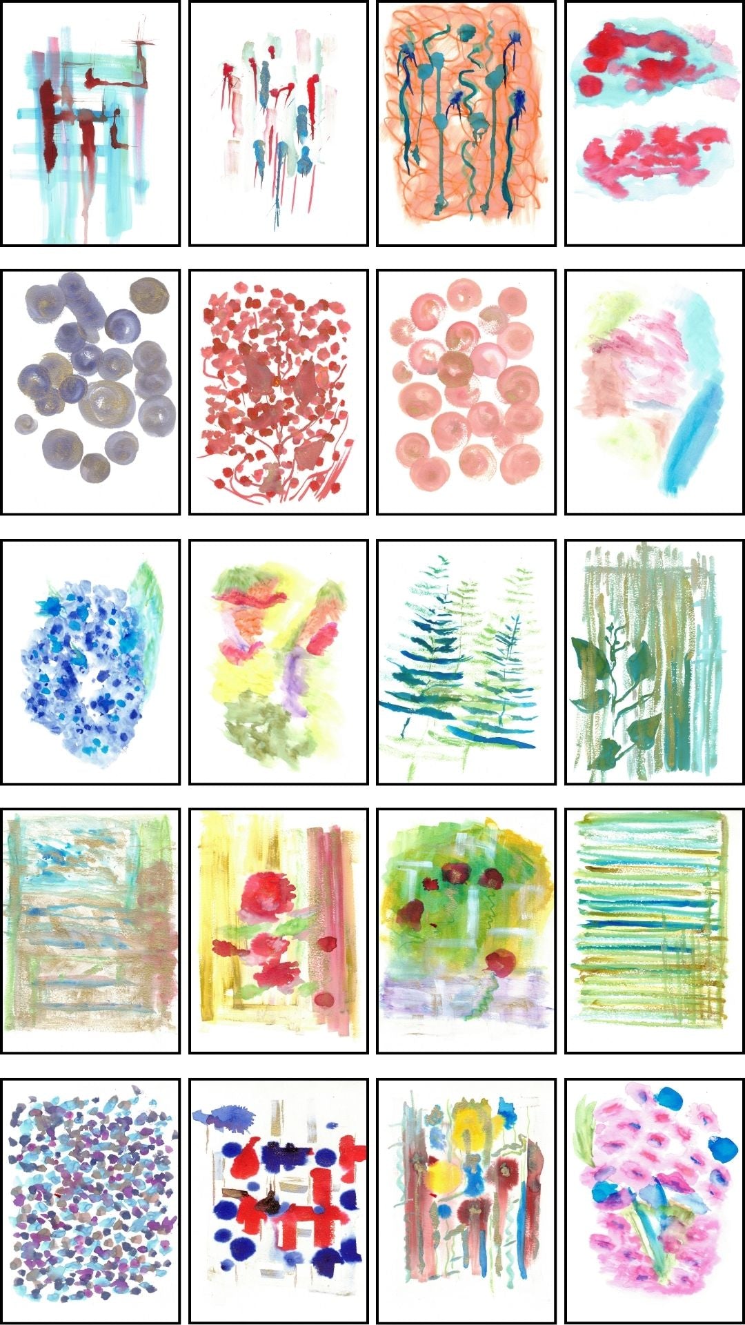 Pack de 60 Aquarelles Coloriage Inversé