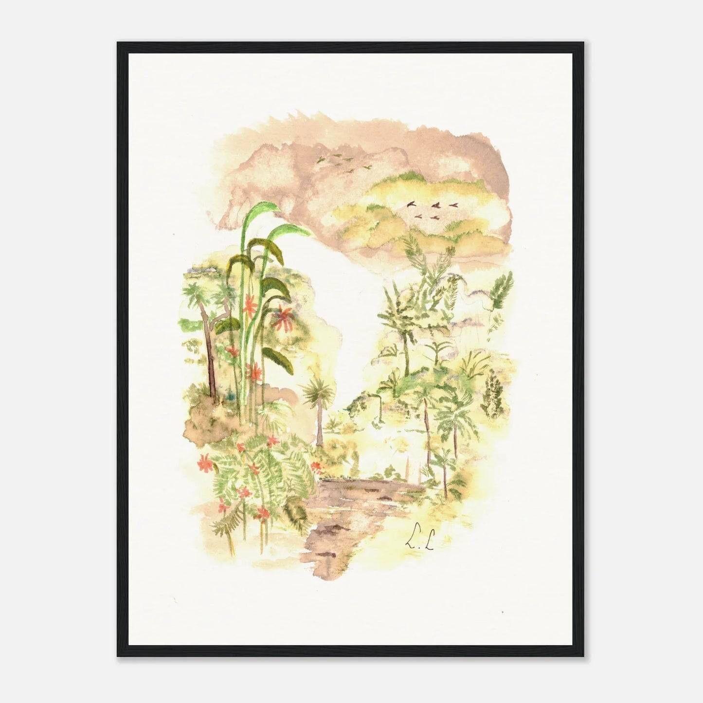 Museum-Quality Matte Paper Wooden Framed Poster Jungle - Laure Leprince - Artiste Peintre