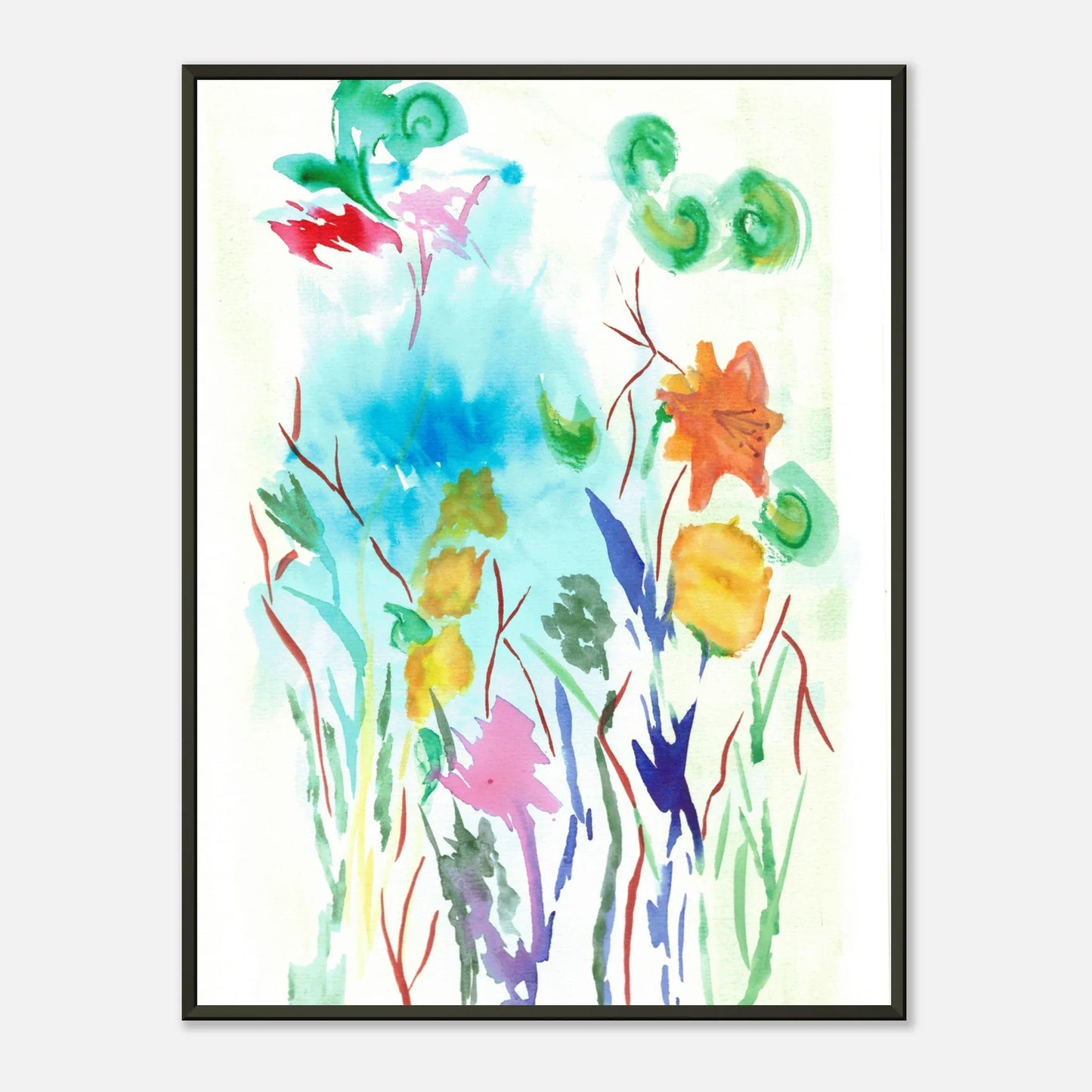 Classic Semi-Glossy Paper Metal Framed Poster Jardin Lumineux - Laure Leprince - Artiste Peintre