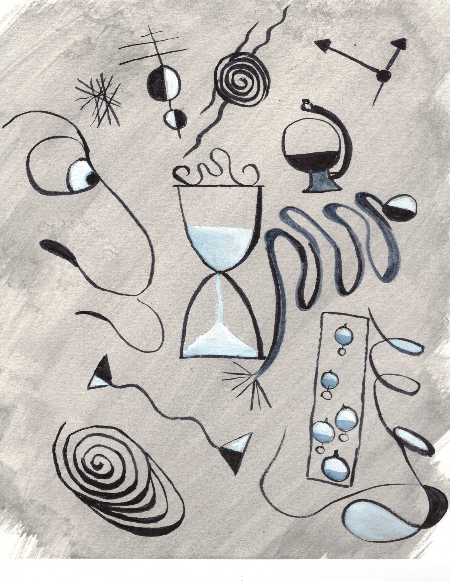 Aquarelle originale Le Temps Passé - Laure Leprince - Artiste Peintre