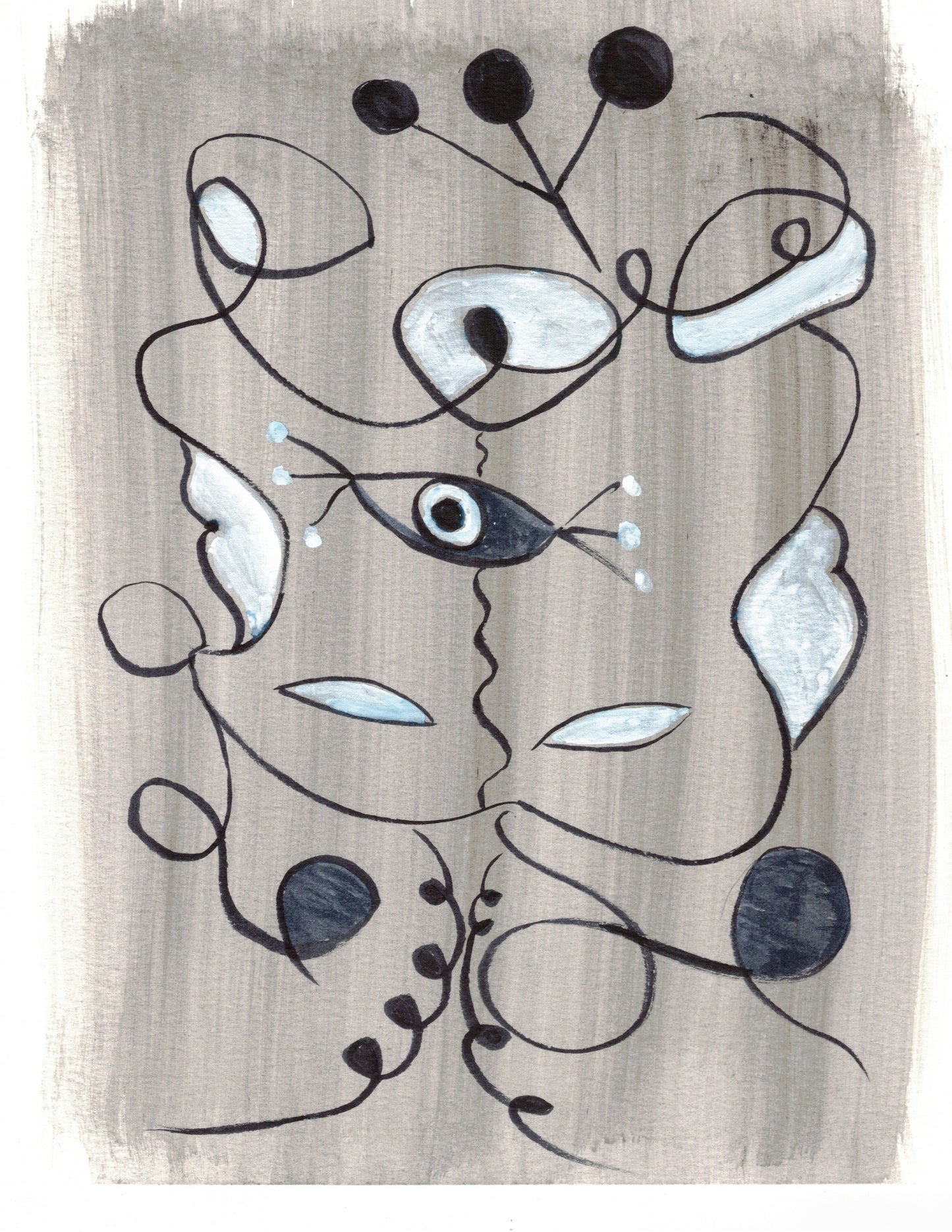 Aquarelle originale Le Masque