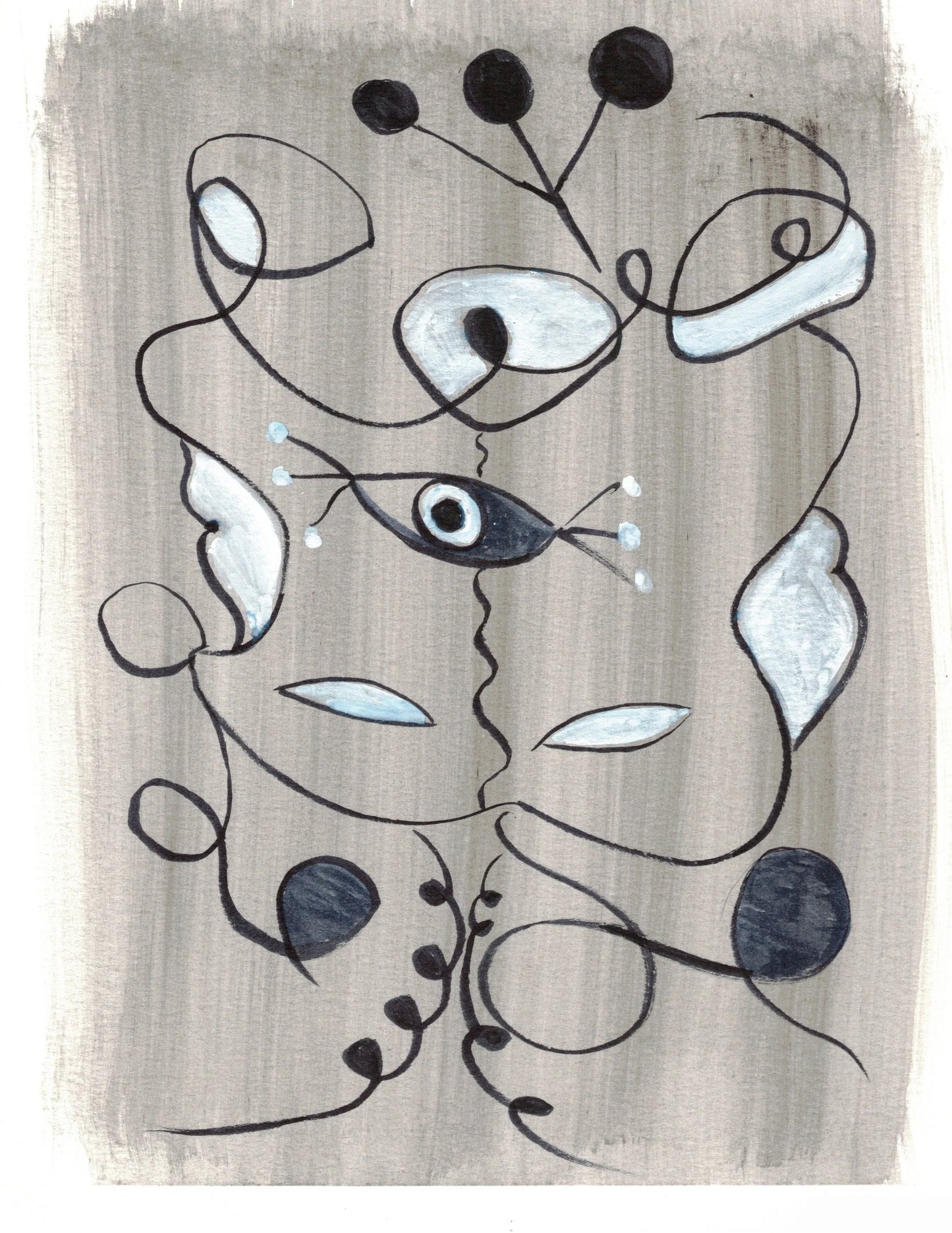 Aquarelle originale Le Masque - Laure Leprince - Artiste Peintre
