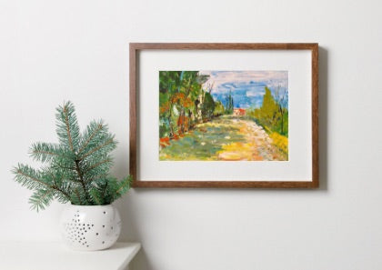 Peinture au Couteau œuvre Originale Numérique Mas Rouge