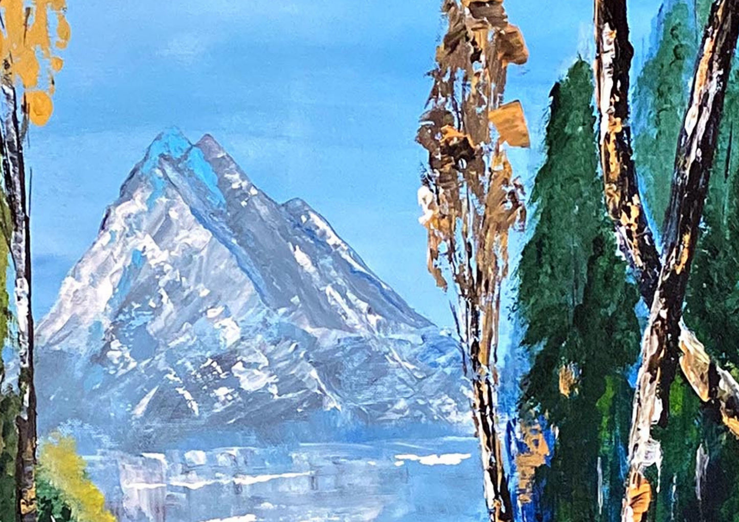 Peinture au Couteau œuvre Originale Numérique Mountain Stream