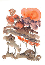 Canopée rousse – aquarelle abstraite Marrons | Laure Leprince