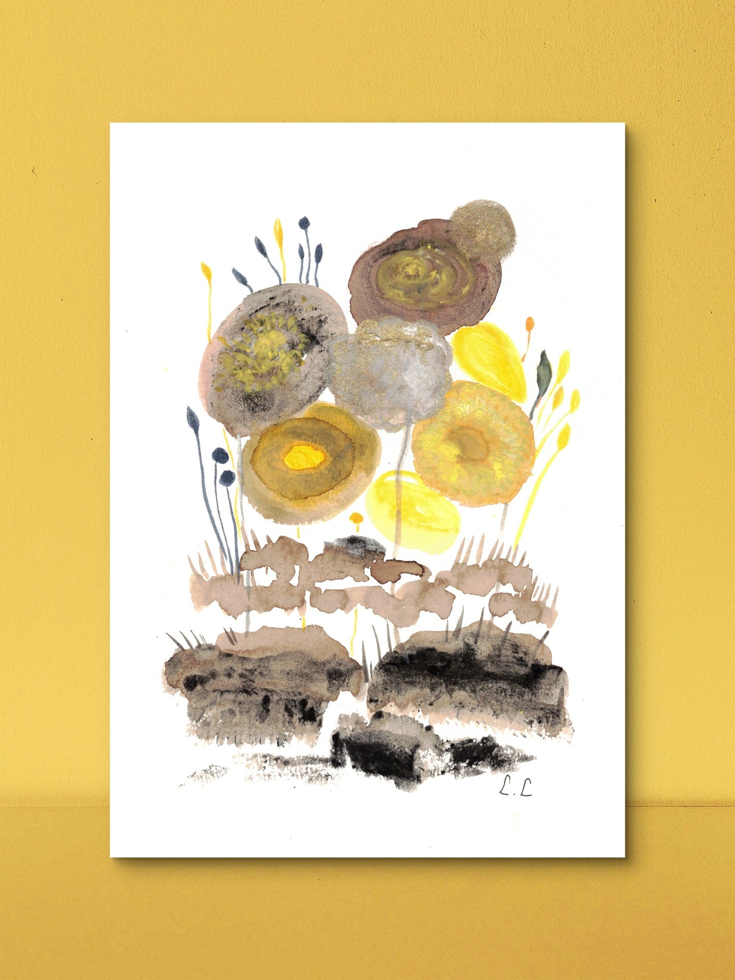 Fleurs d'ambre â aquarelle abstraite | Laure Leprince