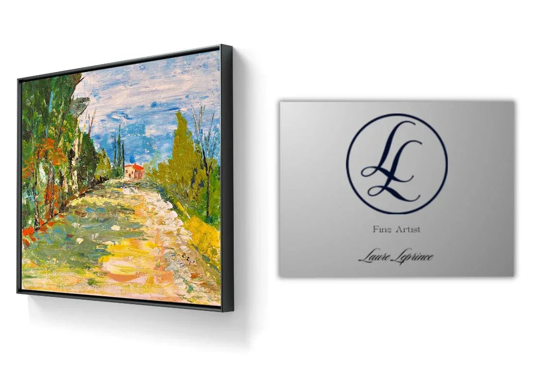 Peinture au Couteau œuvre Originale Numérique Mas Rouge - Laure Leprince - Artiste Peintre