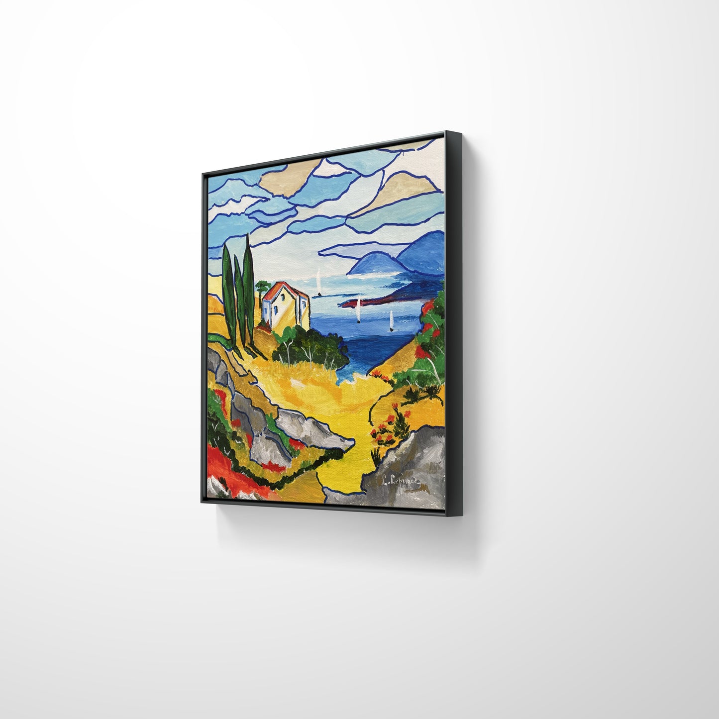 Peinture au Couteau œuvre Originale Numérique Mas Aux Cyprès