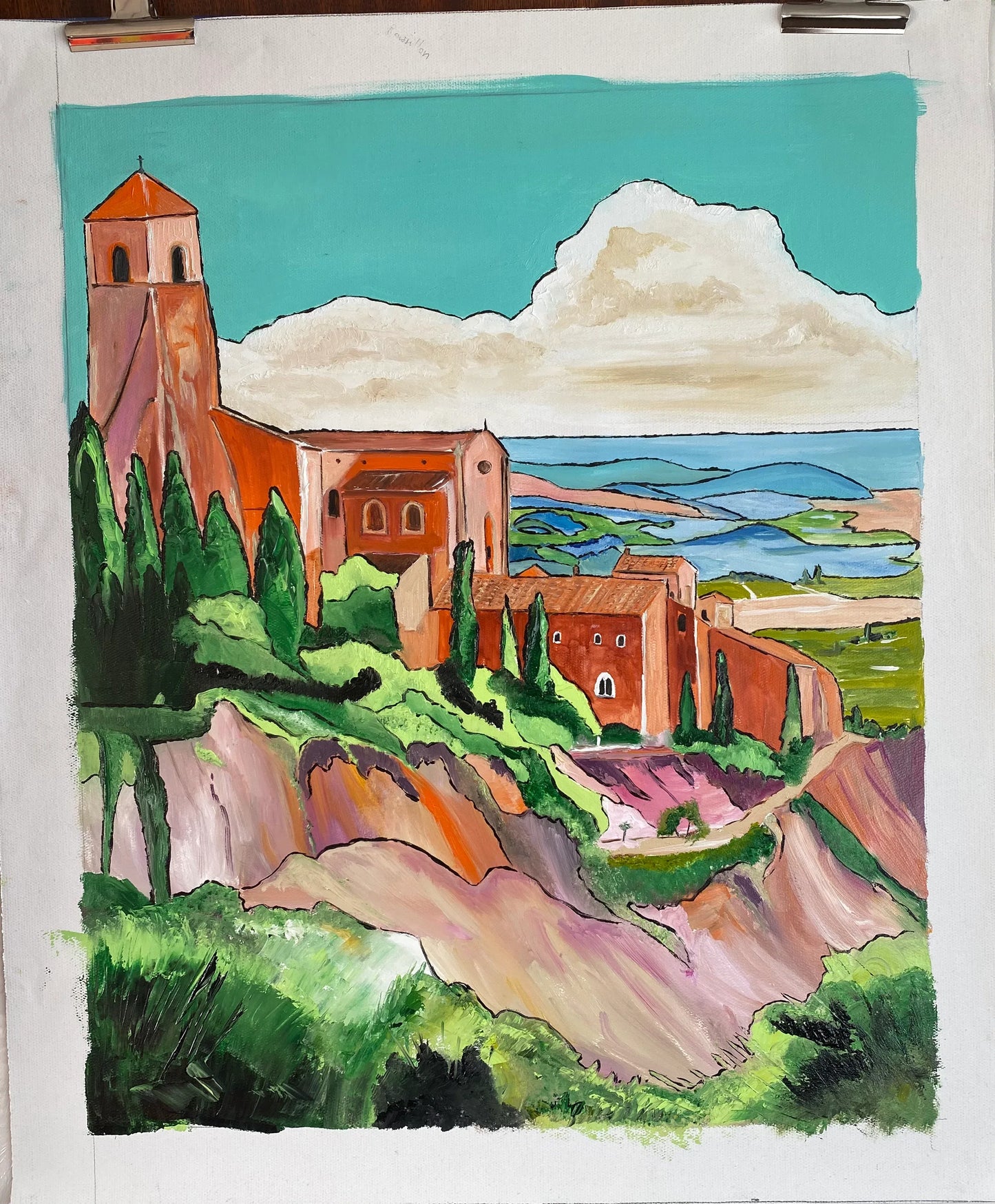 Peinture au Couteau œuvre Originale Numérique Roussillon - Laure Leprince - Artiste Peintre
