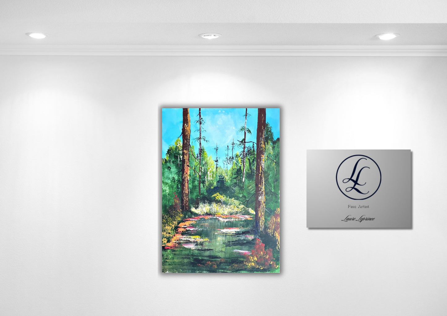 Peinture au Couteau œuvre Originale Numérique Sentier forestier