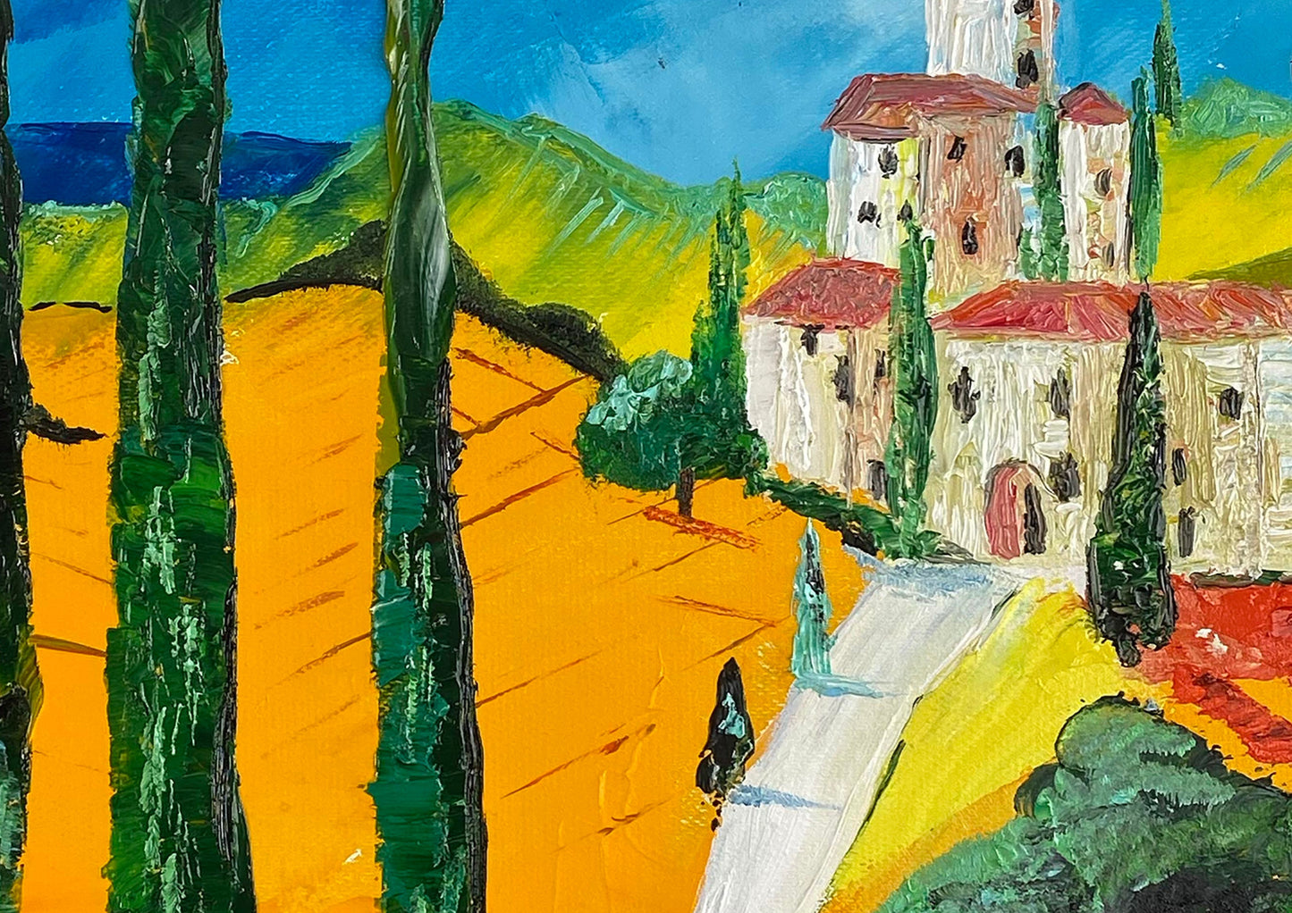 Peinture au Couteau œuvre Originale Numérique Orangers