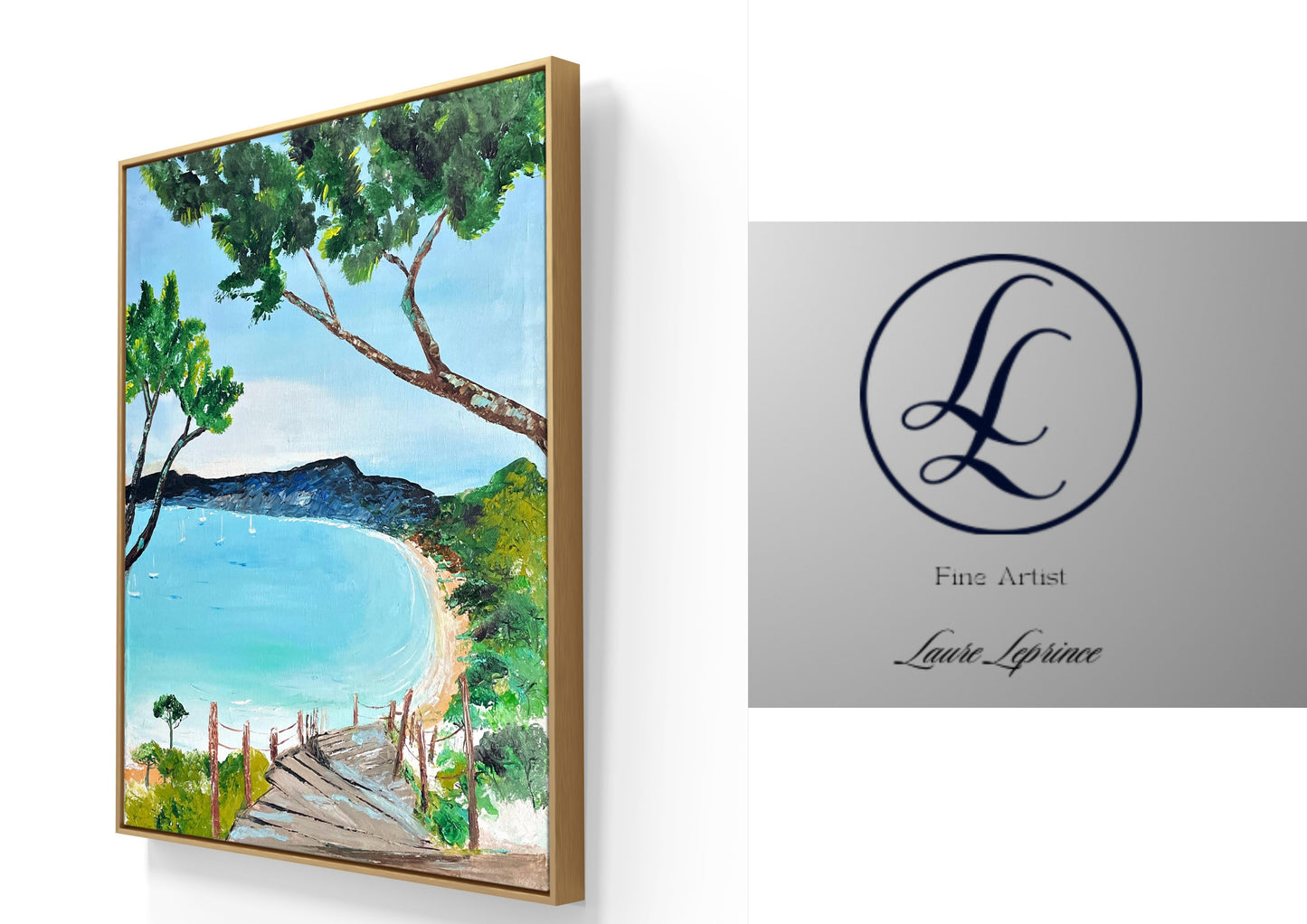 Peinture au Couteau œuvre Originale Numérique Les îles d'Or
