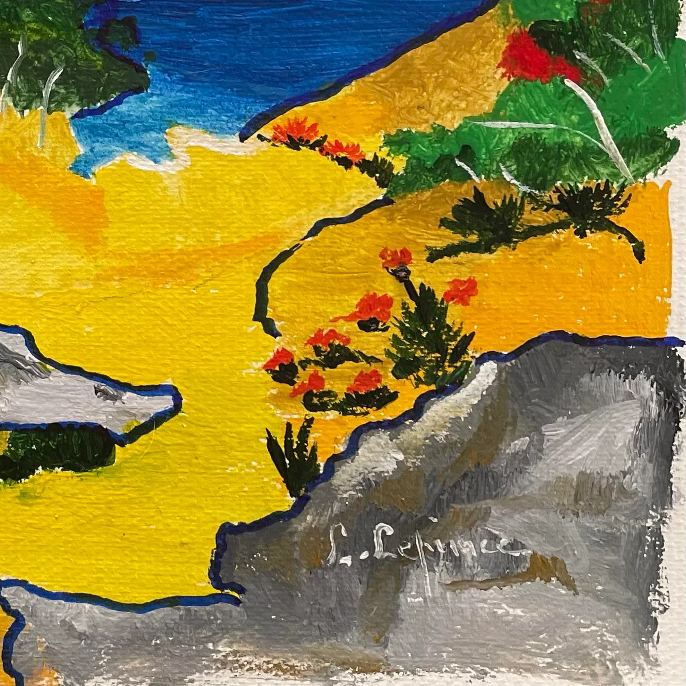 Peinture au Couteau œuvre Originale Numérique Mas Aux Cyprès - Laure Leprince - Artiste Peintre