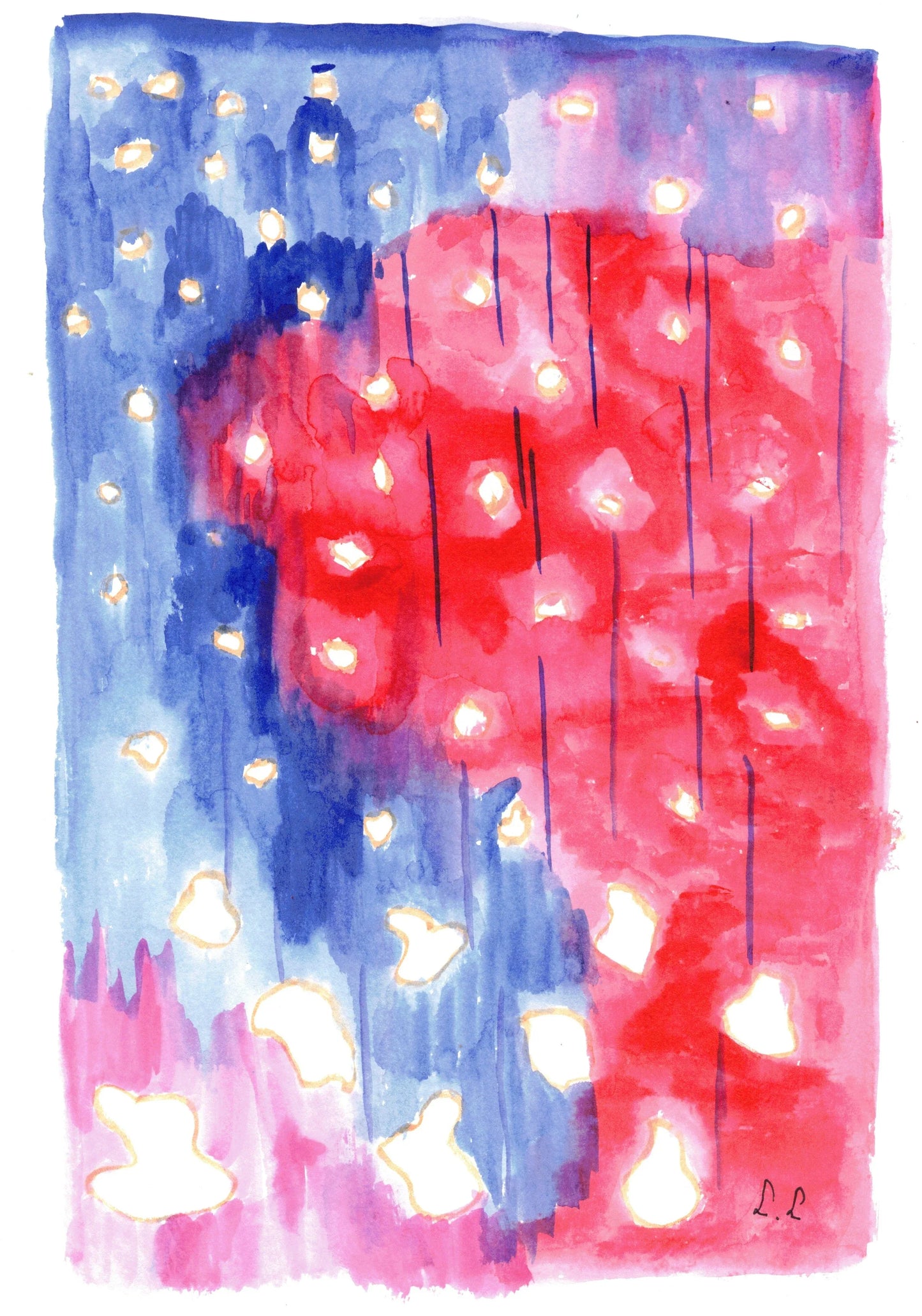 Aquarelle œuvre Originale Numérique 167 - Laure Leprince - Artiste Peintre