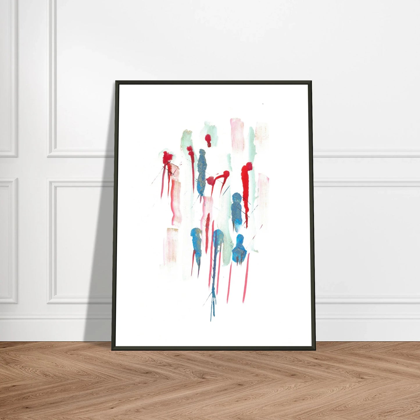 Classic Semi-Glossy Paper Metal Framed Poster Personnages - Laure Leprince - Artiste Peintre