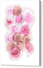 Abstract Pink and Brown Circles - Canvas Print