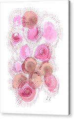 Abstract Pink and Brown Circles - Acrylic Print