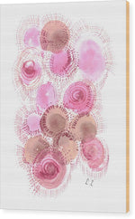 Abstract Pink and Brown Circles - Wood Print