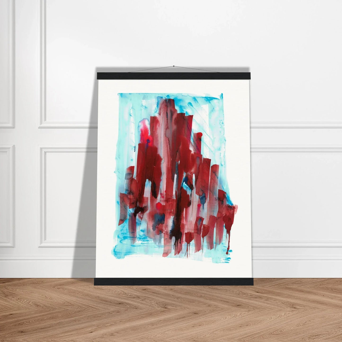 Museum-Quality Matte Paper Poster with Hanger Crimson Tower - Laure Leprince - Artiste Peintre