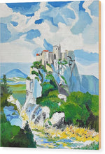 Castle on Rocky Cliff - Wood Print