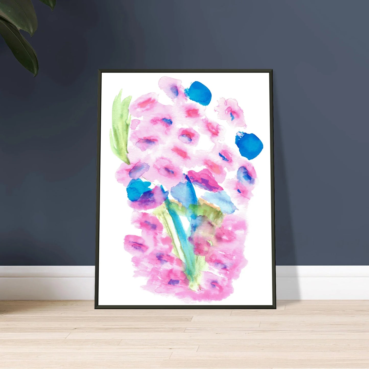 Classic Semi-Glossy Paper Metal Framed Poster Bouquets Rosé - Laure Leprince - Artiste Peintre