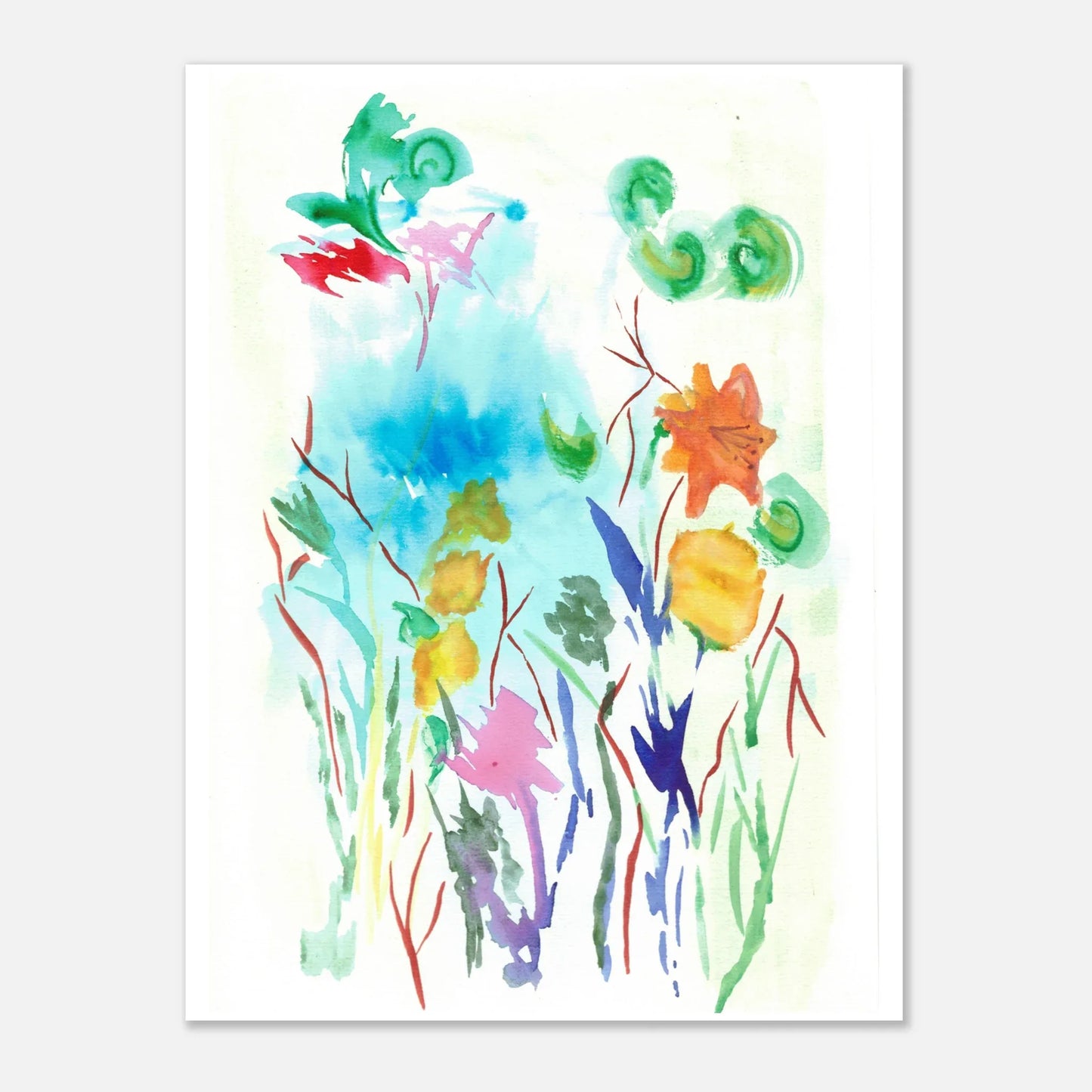 Affiche premium sur papier mat Jardin Lumineux– Art mural de qualité supérieure - Laure Leprince - Artiste Peintre