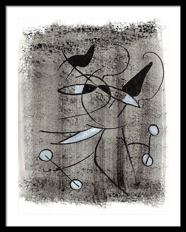 Chat Halterophile - Framed Print