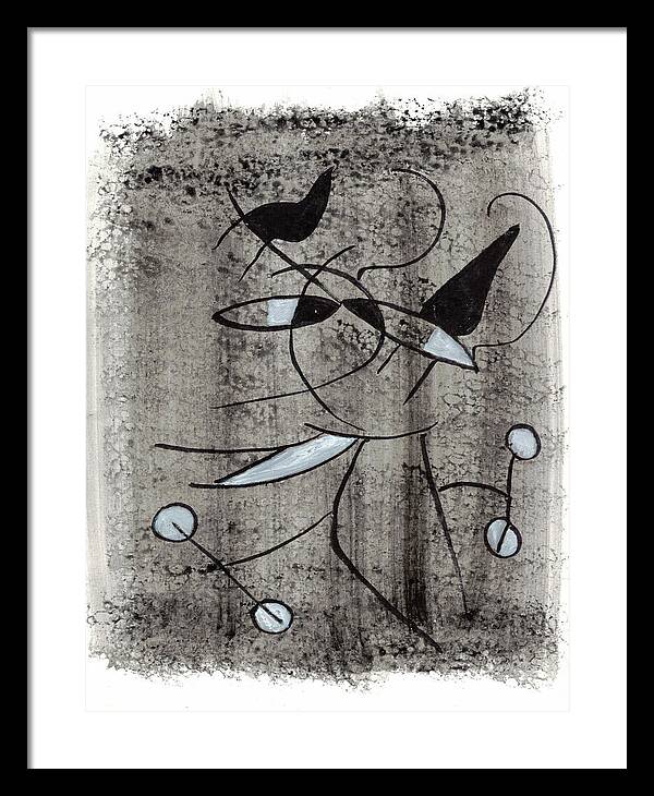 Chat Halterophile - Framed Print