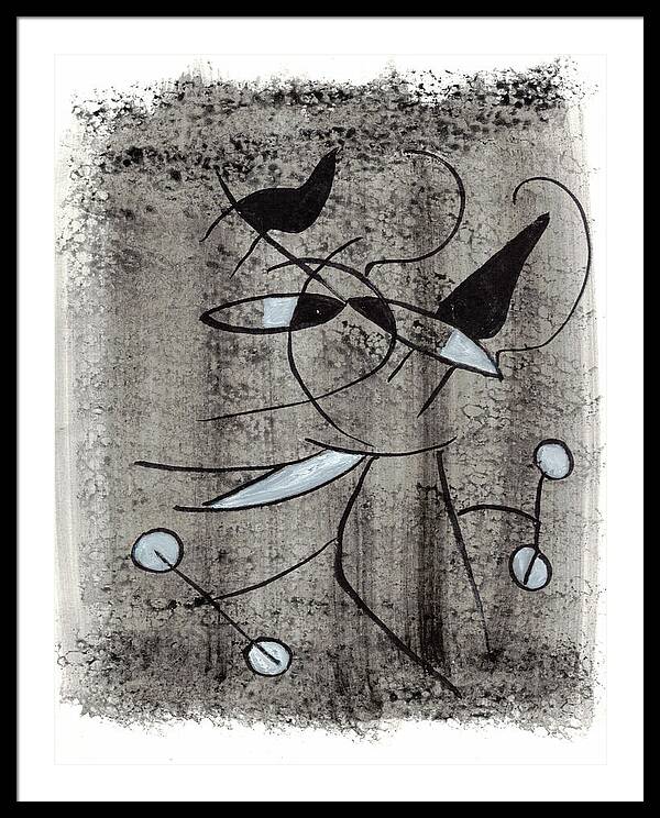 Chat Halterophile - Framed Print