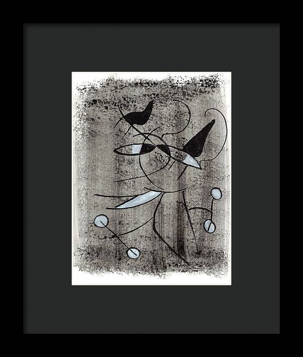 Chat Halterophile - Framed Print