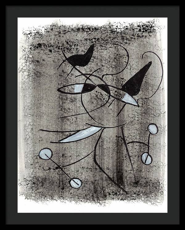 Chat Halterophile - Framed Print