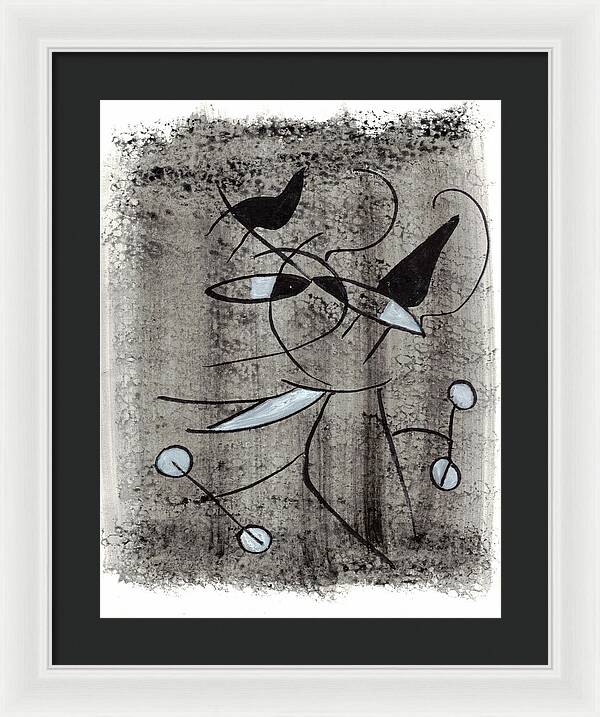 Chat Halterophile - Framed Print