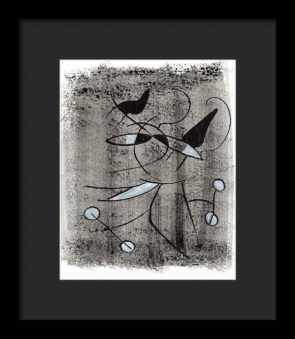 Chat Halterophile - Framed Print