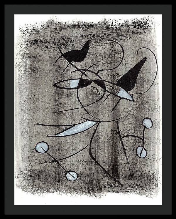 Chat Halterophile - Framed Print