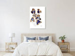 Iris sépia – aquarelle abstraite bleu & brun | Laure Leprince