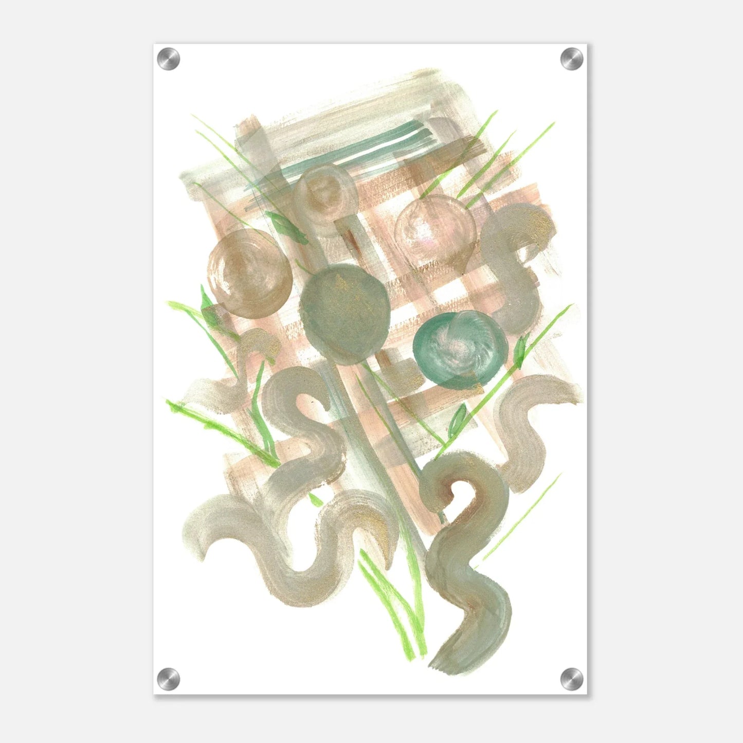 Impression sur acrylique brillante Moss Geometry | Art contemporain par Laure Leprince - Laure Leprince - Artiste Peintre