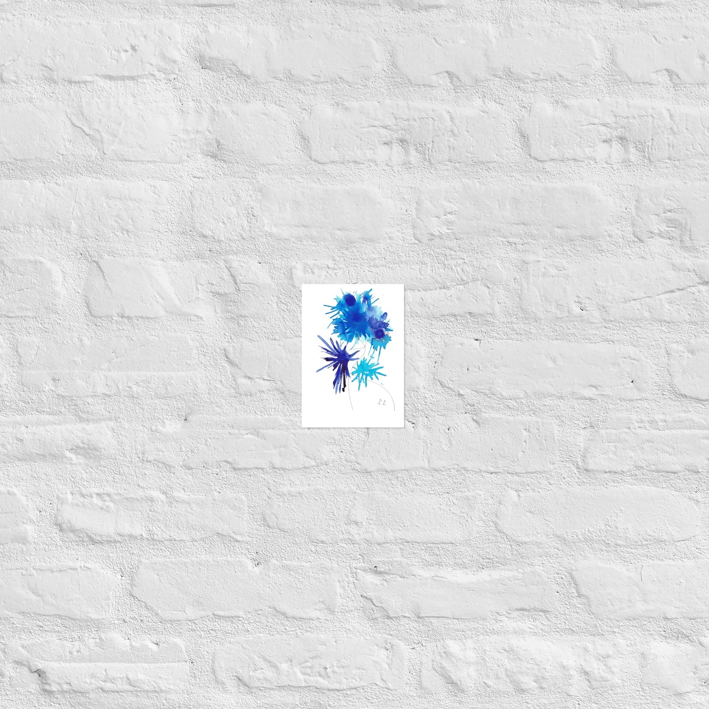 Poster Bleuets électriques - Aquarelle Abstraite | Laure Leprince - Laure Leprince - Artiste Peintre