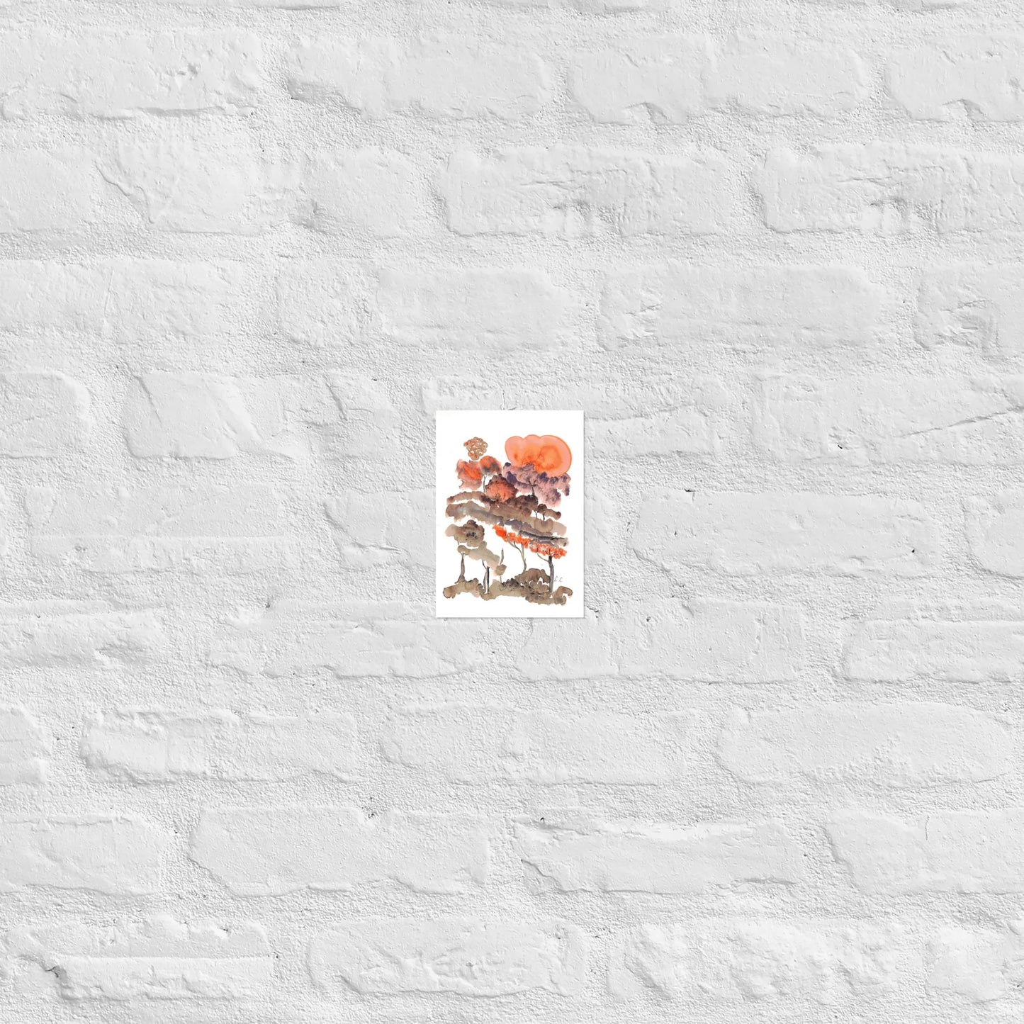 Poster Canopée rousse – aquarelle abstraite Marrons | Laure Leprince - Laure Leprince - Artiste Peintre