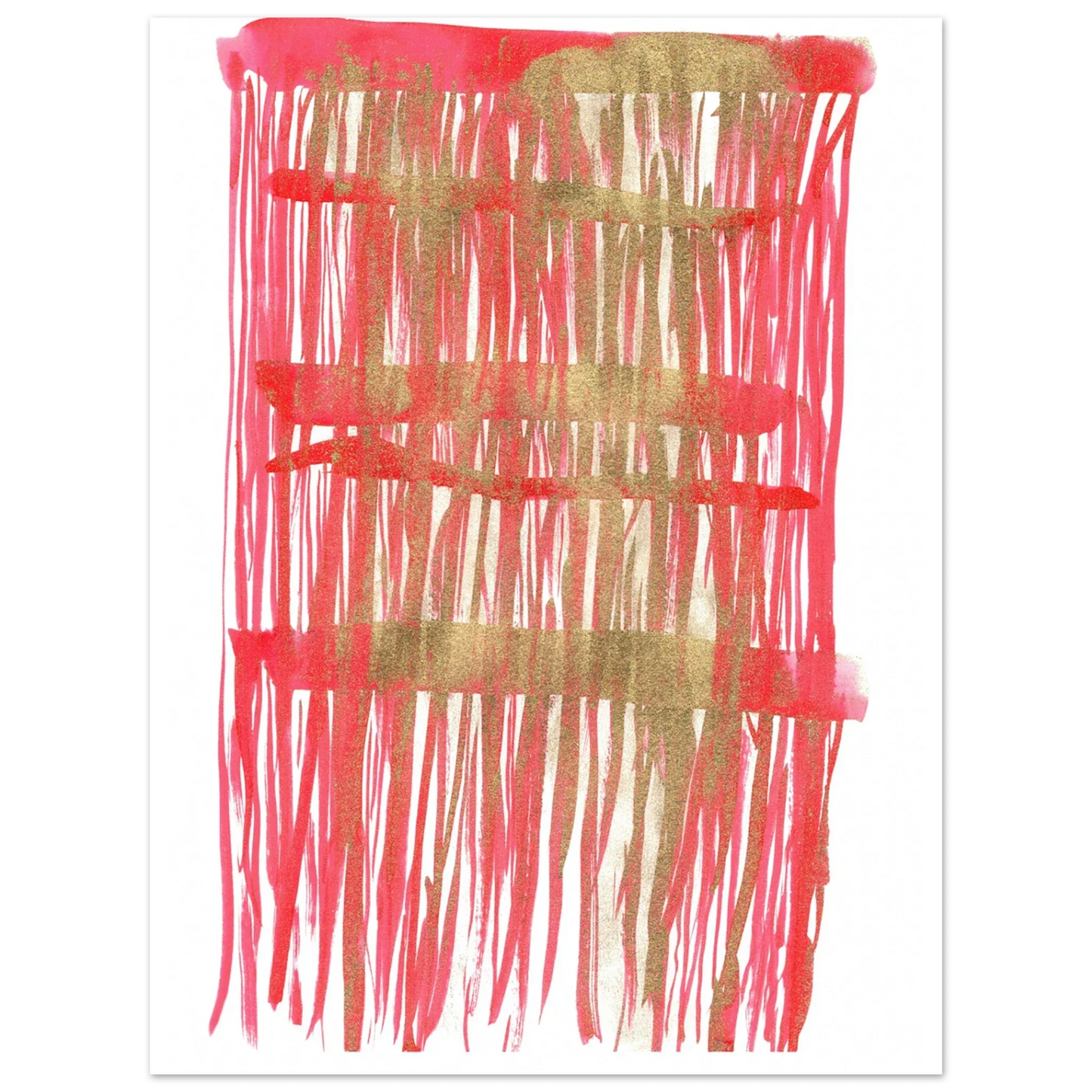 Affiche Premium Papier Mat – Red Waves Par l'Artiste Laure Leprince - Laure Leprince - Artiste Peintre
