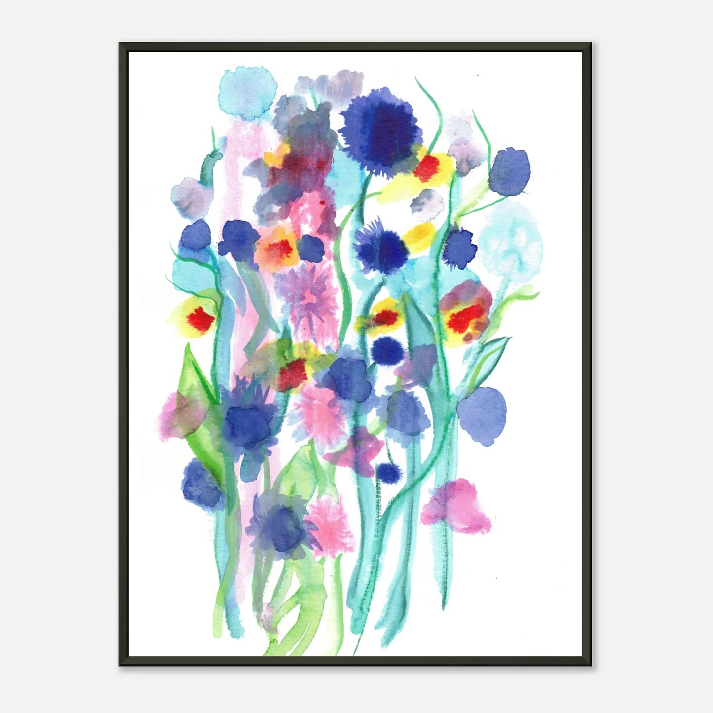 Classic Semi-Glossy Paper Metal Framed Poster Jardin Chromatique - Laure Leprince - Artiste Peintre