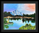 Mountain Lake at Sunset - Framed Print