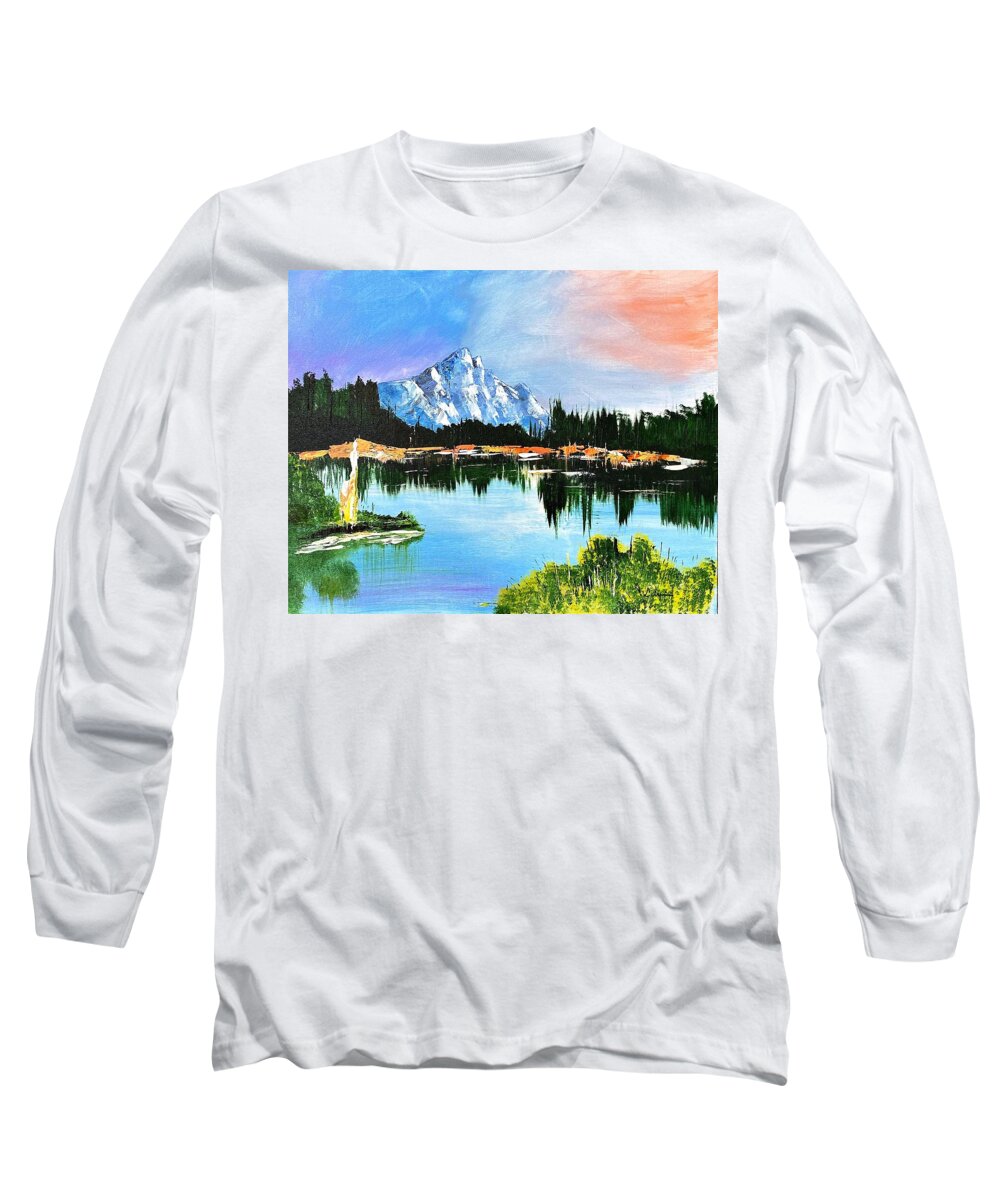 Mountain Lake at Sunset - Long Sleeve T-Shirt