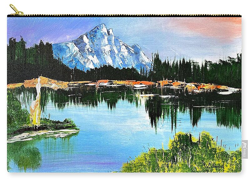 Mountain Lake at Sunset - Zip Pouch