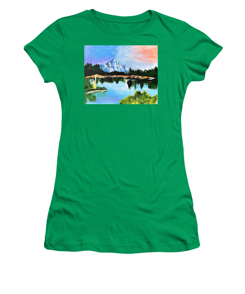 Mountain Lake at Sunset - Women's T-Shirt