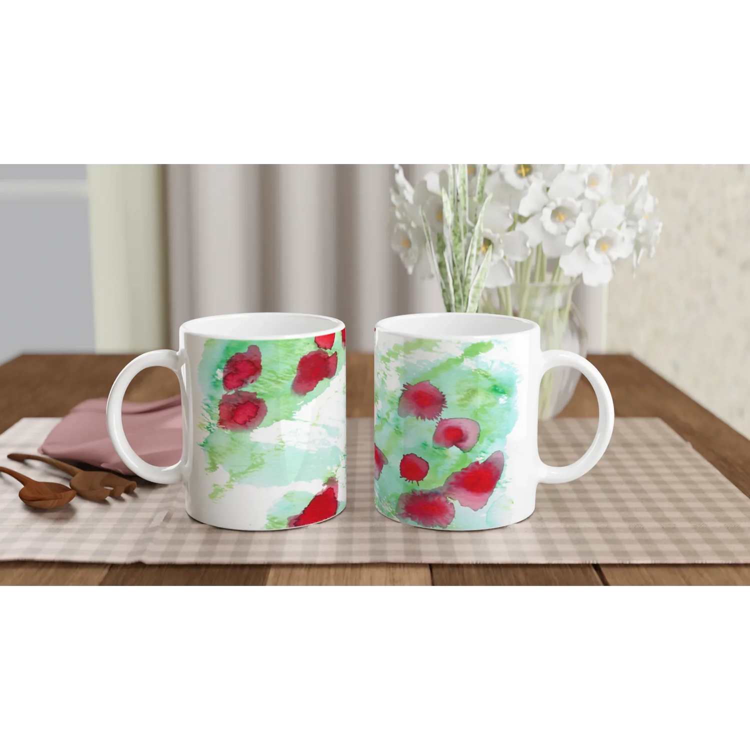 Mug en céramique blanche 44 cl - Laure Leprince - Artiste Peintre