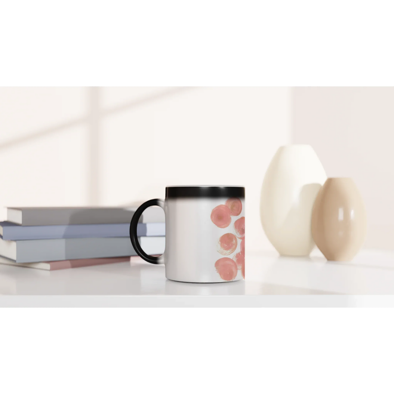 Mug magique en céramique 325 ml Rosée Pétale – Révèlez votre motif à la chaleur - Laure Leprince - Artiste Peintre