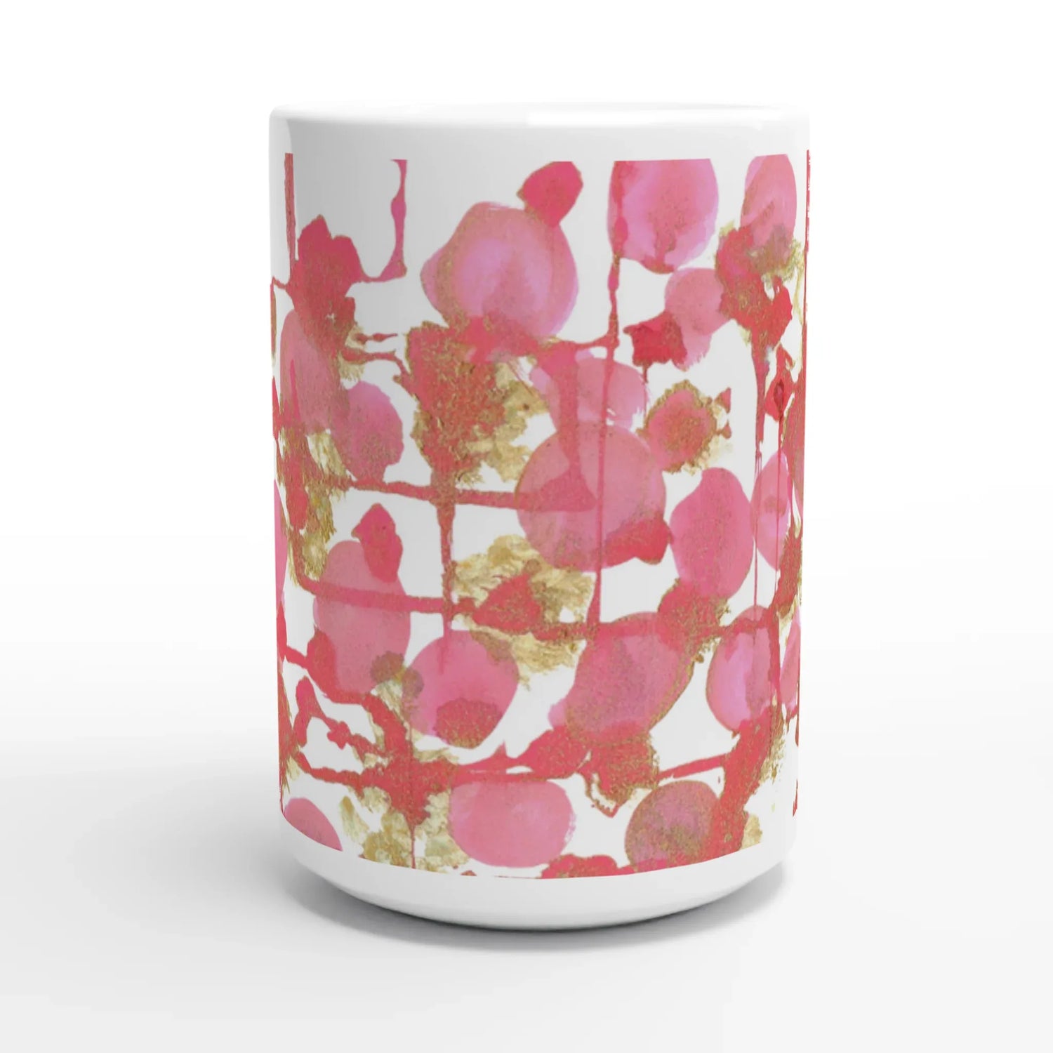 Mug en céramique blanche 44 Reseau Framboise – Grand format, design et qualité durable - Laure Leprince - Artiste Peintre